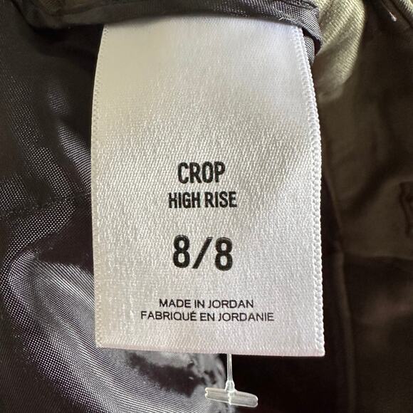 Express Olive Green Crop High Rise Trouser Pants - Picture 6 of 9